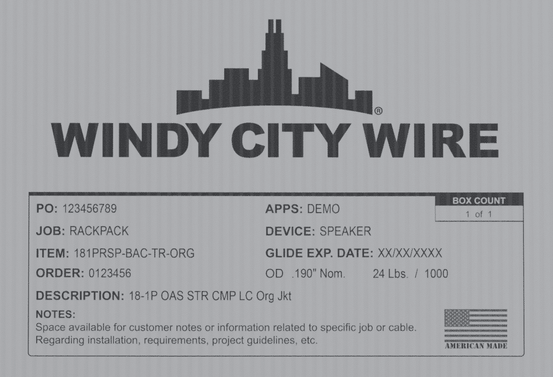 Windy City Wire RackPack spool and endcaps